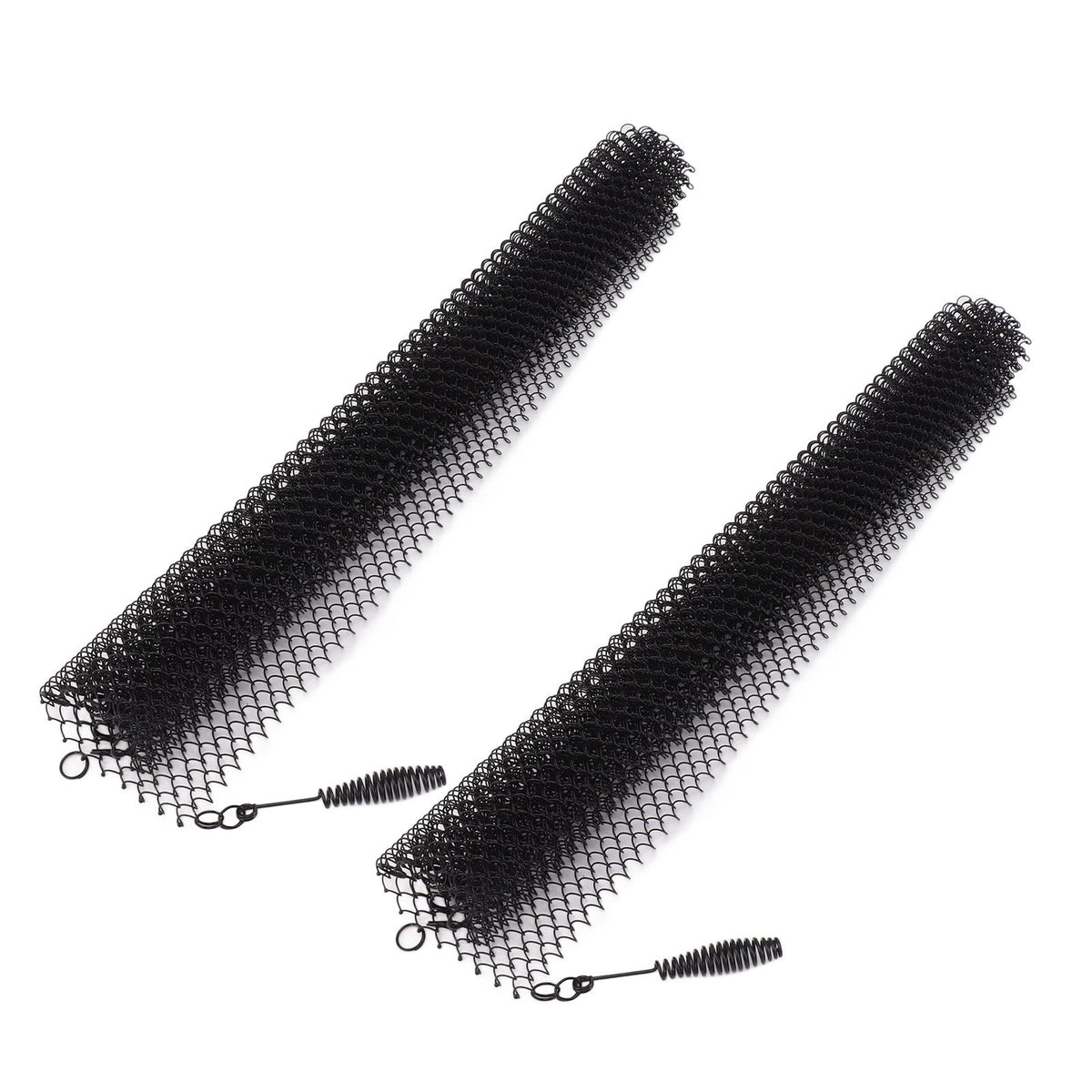 Fireplace Mesh Screen Curtain 2 Wide Panels Hanging Replacement Screens for Home Wood Burning Fireplace Black 24x22in