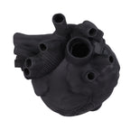 Creative Anatomical Heart Vases Resin Sculpture Heart Shaped Art Flower Vases Desktop Home Decoration for Living Room Black