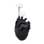 Creative Anatomical Heart Vases Resin Sculpture Heart Shaped Art Flower Vases Desktop Home Decoration for Living Room Black