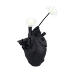 Creative Anatomical Heart Vases Resin Sculpture Heart Shaped Art Flower Vases Desktop Home Decoration for Living Room Black