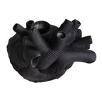 Creative Anatomical Heart Vases Resin Sculpture Heart Shaped Art Flower Vases Desktop Home Decoration for Living Room Black