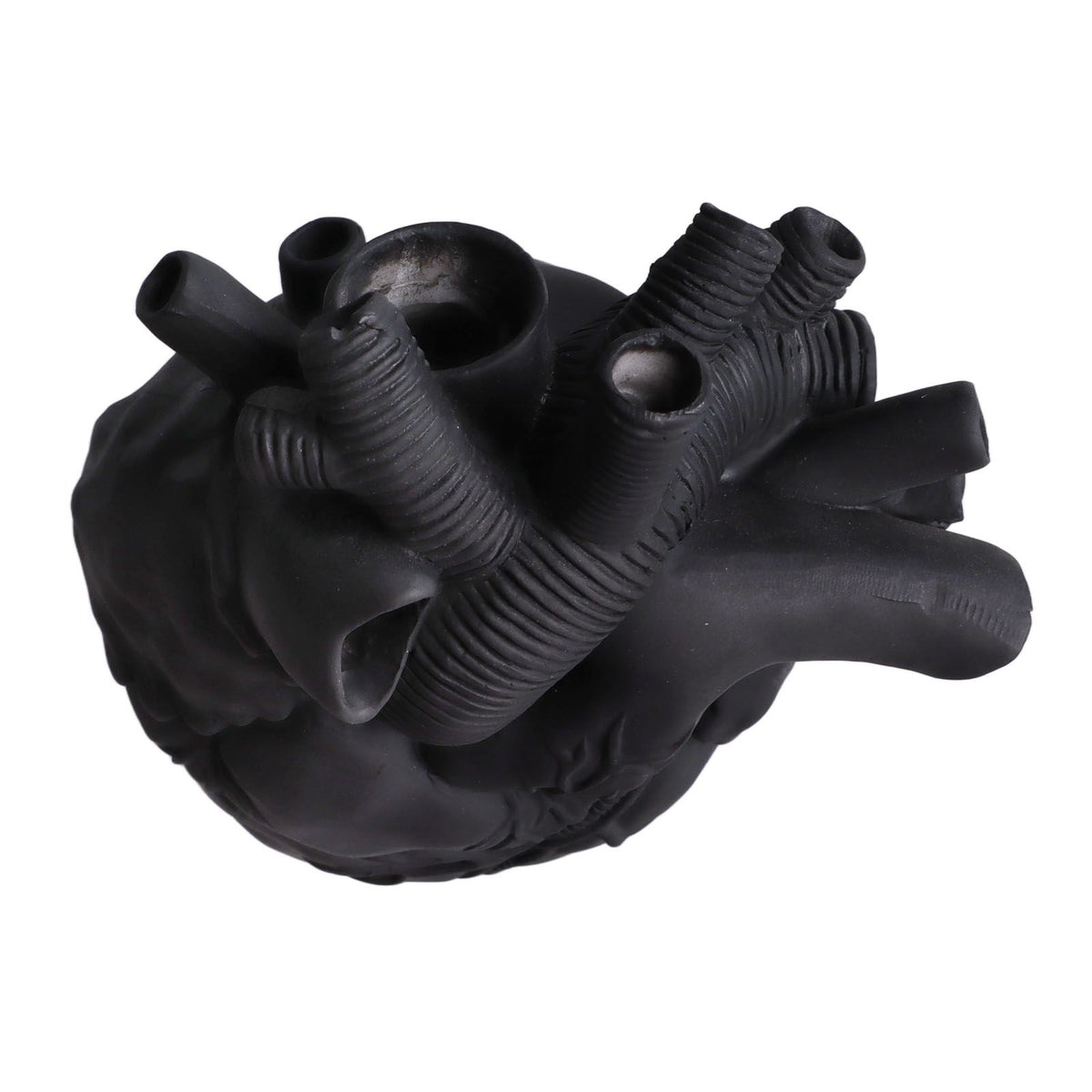 Creative Anatomical Heart Vases Resin Sculpture Heart Shaped Art Flower Vases Desktop Home Decoration for Living Room Black