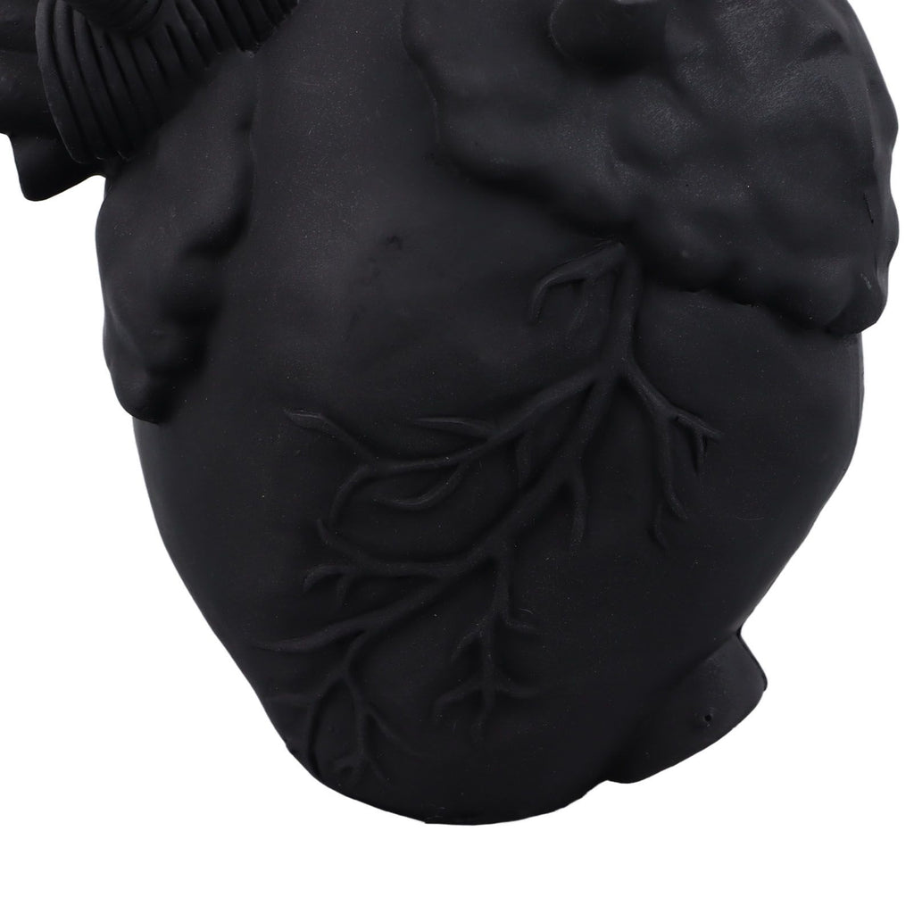 Creative Anatomical Heart Vases Resin Sculpture Heart Shaped Art Flower Vases Desktop Home Decoration for Living Room Black