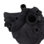 Creative Anatomical Heart Vases Resin Sculpture Heart Shaped Art Flower Vases Desktop Home Decoration for Living Room Black