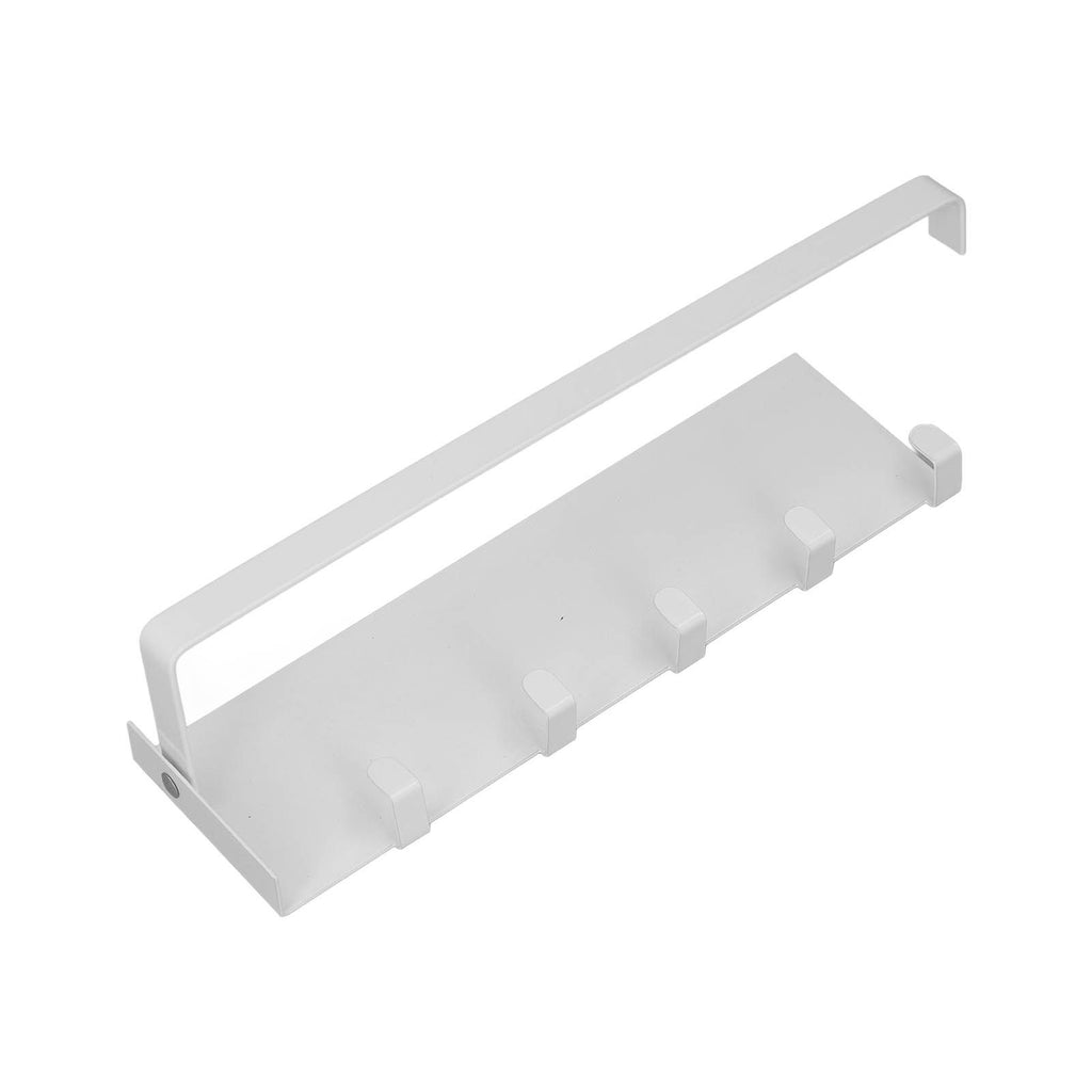 Refrigerator Side Rack Multipurpose Foldable Large Capacity Magnetic Spice Rack for Refrigerator with Hooks White