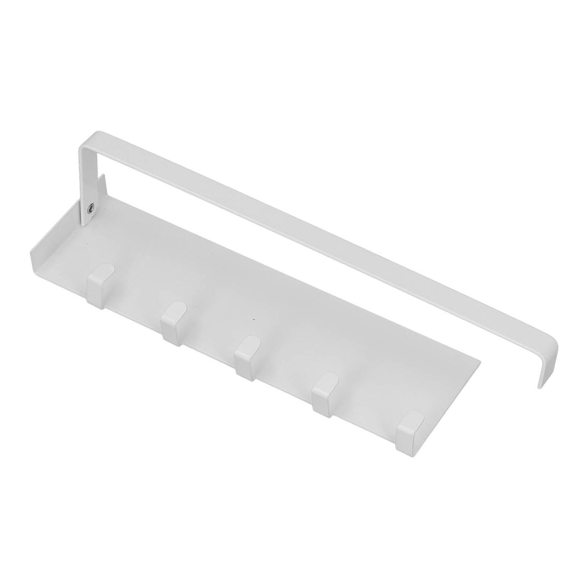 Refrigerator Side Rack Multipurpose Foldable Large Capacity Magnetic Spice Rack for Refrigerator with Hooks White