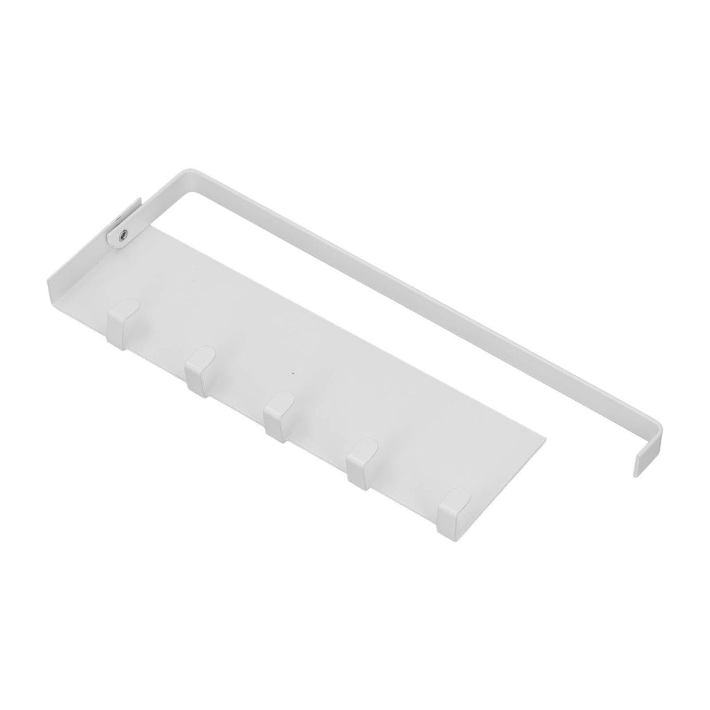 Refrigerator Side Rack Multipurpose Foldable Large Capacity Magnetic Spice Rack for Refrigerator with Hooks White