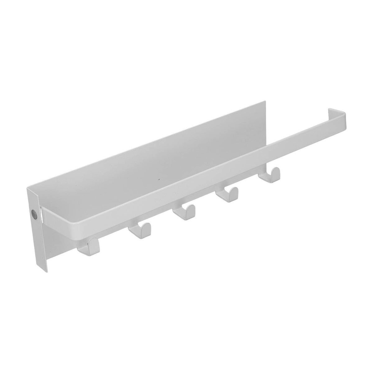 Refrigerator Side Rack Multipurpose Foldable Large Capacity Magnetic Spice Rack for Refrigerator with Hooks White