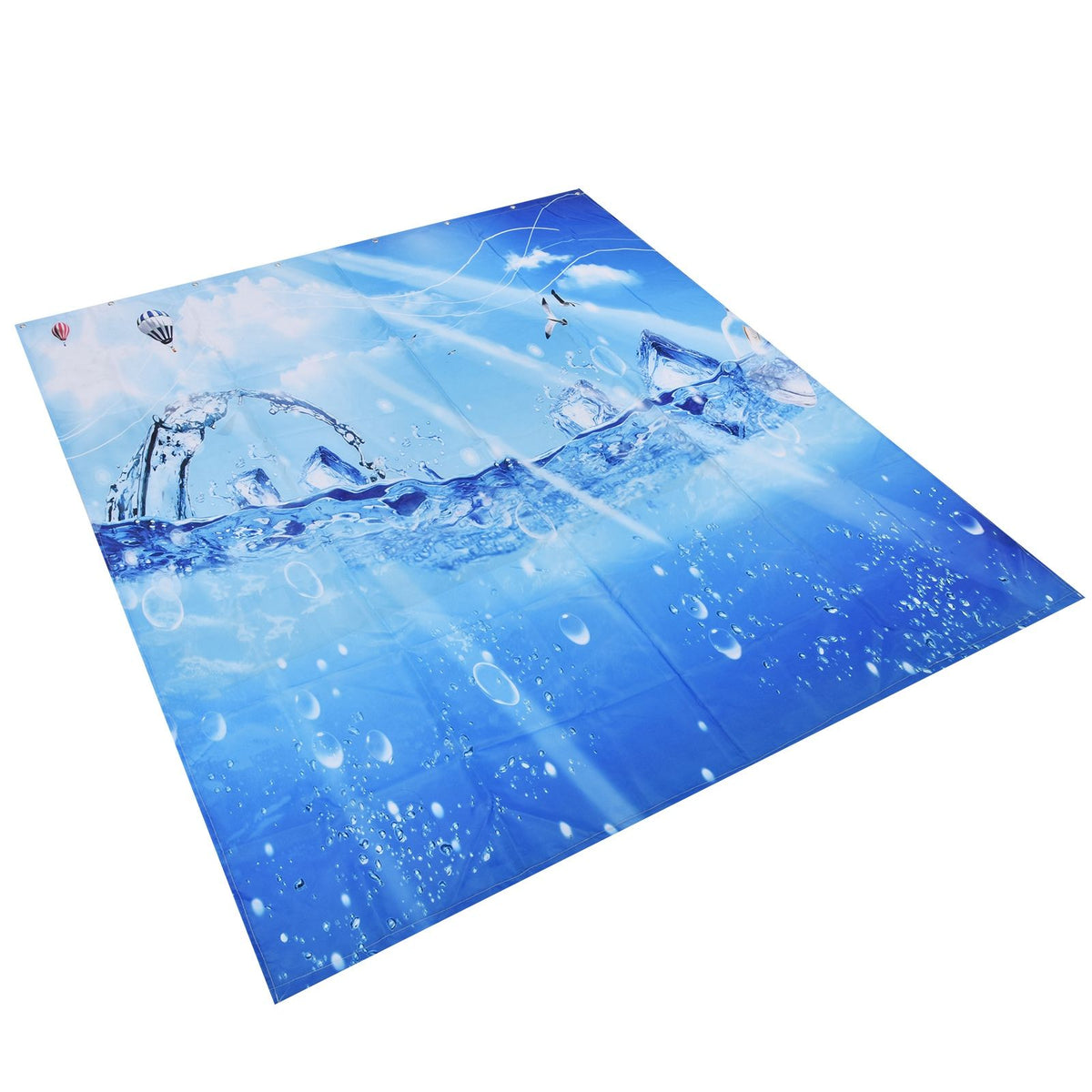 Shower Curtain Polyester Fiber Waterproof Colorful Printing with 12pcs Hook for Home Bathroom150x180cm
