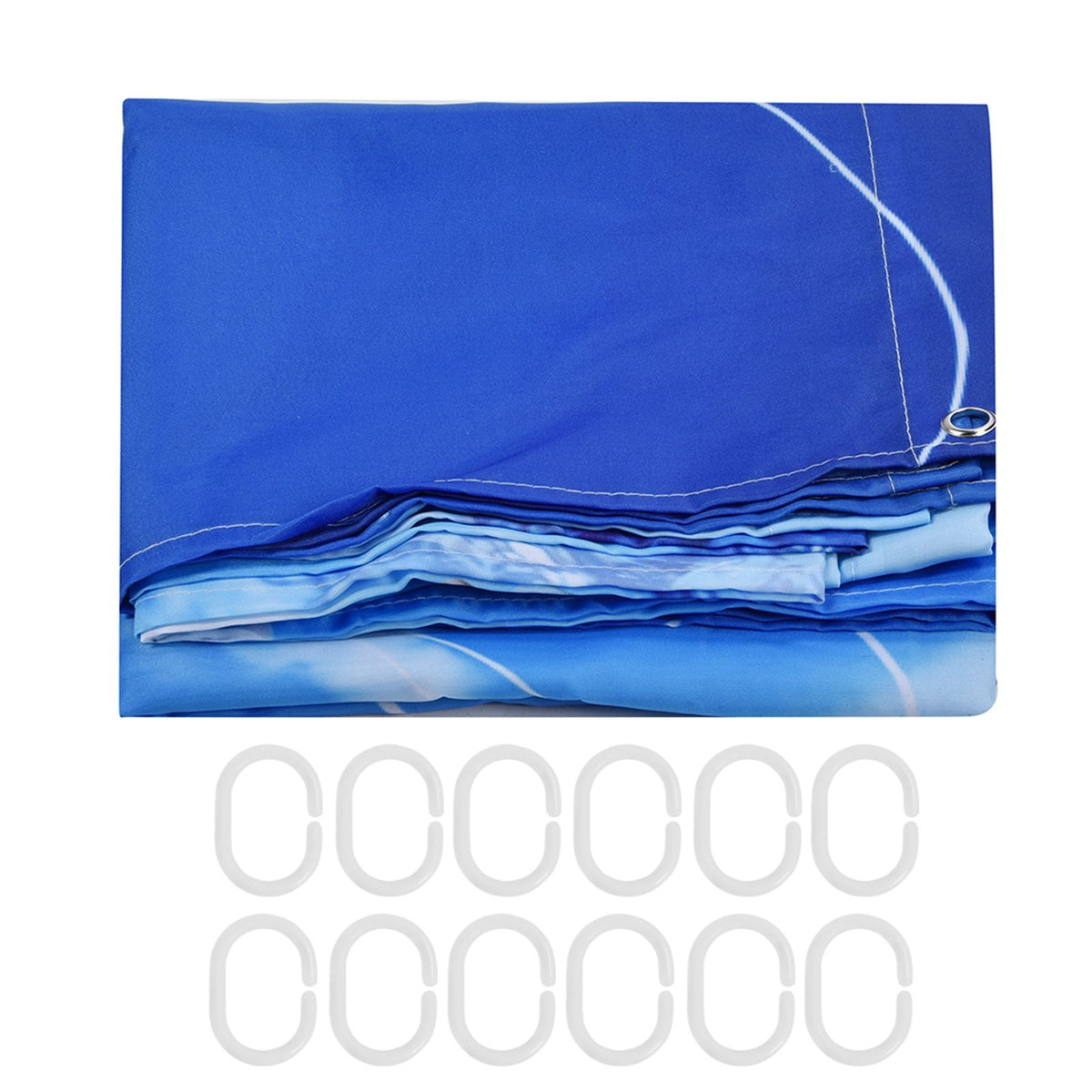 Shower Curtain Polyester Fiber Waterproof Colorful Printing with 12pcs Hook for Home Bathroom180x 200cm