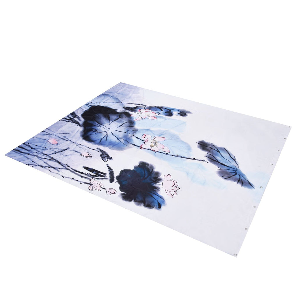Blackout Curtain Waterproof Flower Printing Shower Curtain with Hooks for Bathroom Bedroom Living Room Study150x180cm