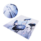 Blackout Curtain Waterproof Flower Printing Shower Curtain with Hooks for Bathroom Bedroom Living Room Study150x180cm