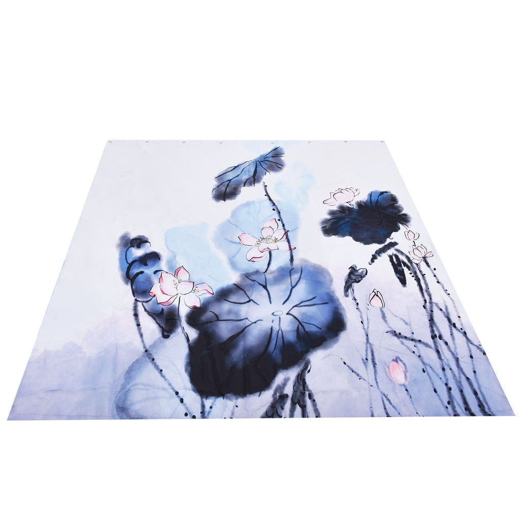 Blackout Curtain Waterproof Flower Printing Shower Curtain with Hooks for Bathroom Bedroom Living Room Study150x180cm
