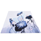 Blackout Curtain Waterproof Flower Printing Shower Curtain with Hooks for Bathroom Bedroom Living Room Study150x180cm
