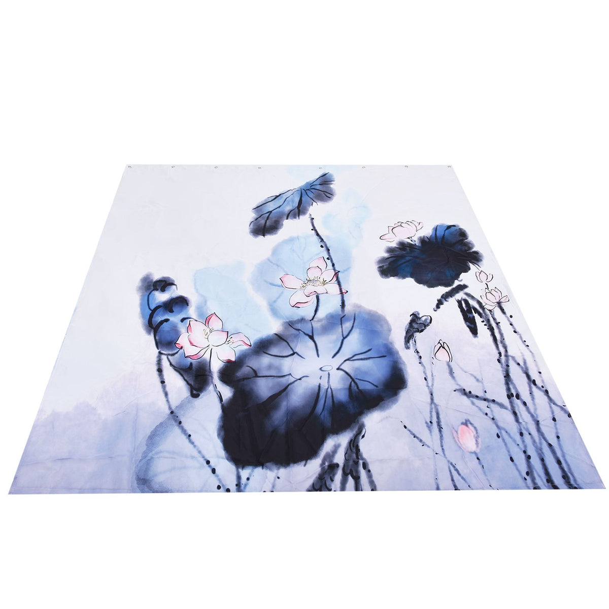 Blackout Curtain Waterproof Flower Printing Shower Curtain with Hooks for Bathroom Bedroom Living Room Study150x180cm