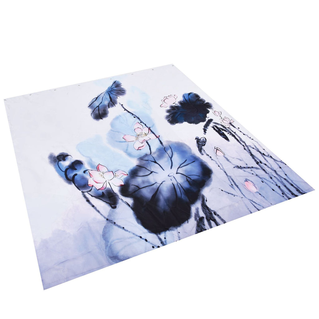 Blackout Curtain Waterproof Flower Printing Shower Curtain with Hooks for Bathroom Bedroom Living Room Study150x180cm
