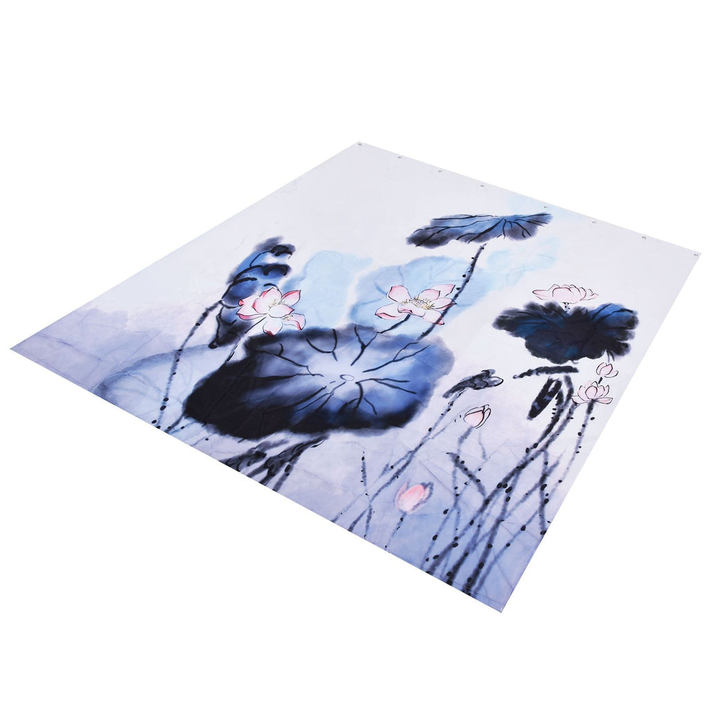 Blackout Curtain Waterproof Flower Printing Shower Curtain with Hooks for Bathroom Bedroom Living Room Study150x180cm