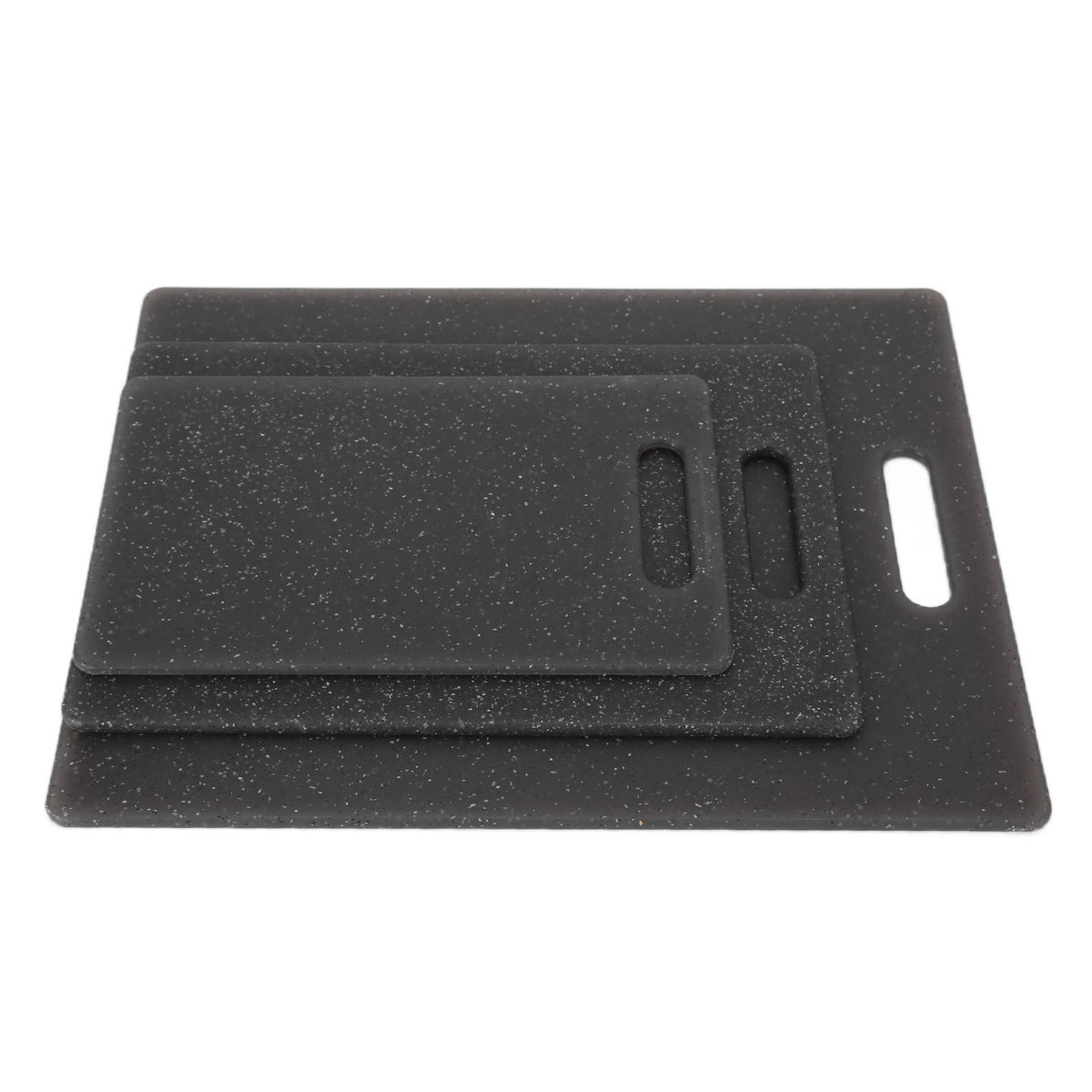 3Pcs Cutting Board Set Imitation Marble Pattern DoubleSided Chopping Board Kitchen Accessory(Black )