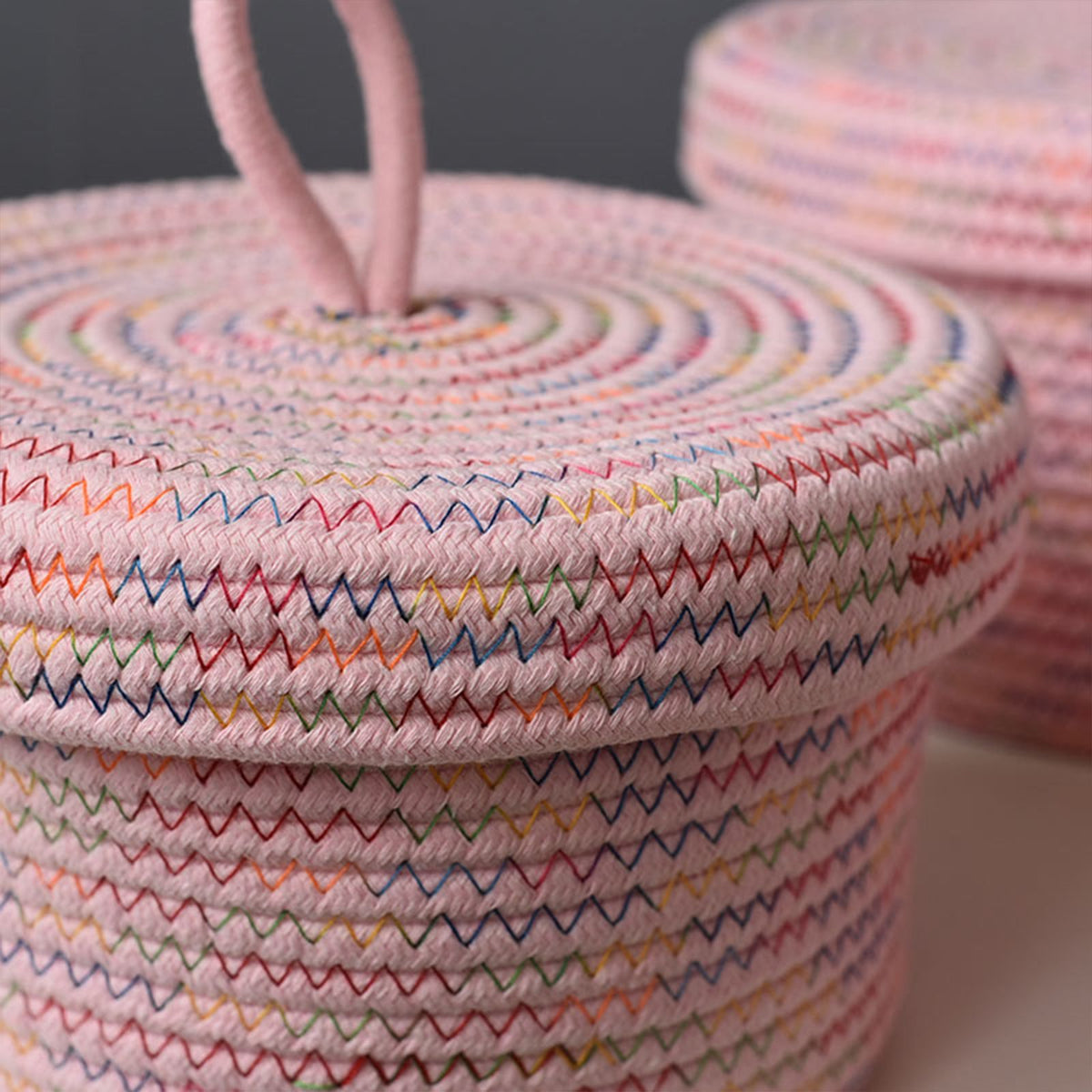 Storage Basket Soft Cotton Basket Cute Decorative Multifunction Basket for Bedroom Office Living Room