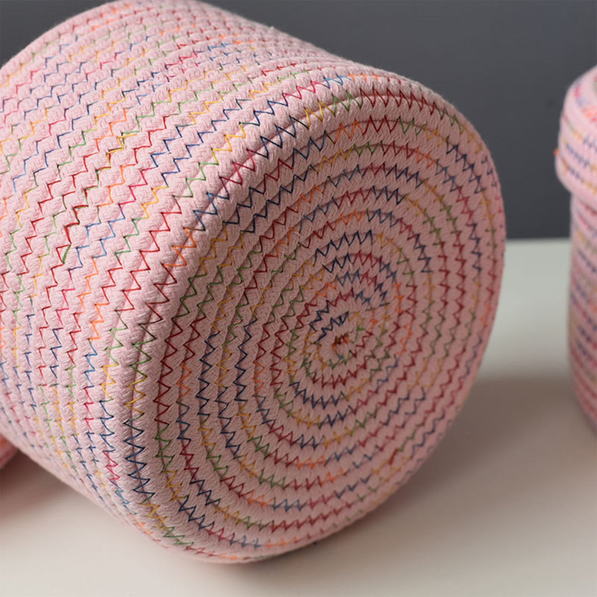Storage Basket Soft Cotton Basket Cute Decorative Multifunction Basket for Bedroom Office Living Room