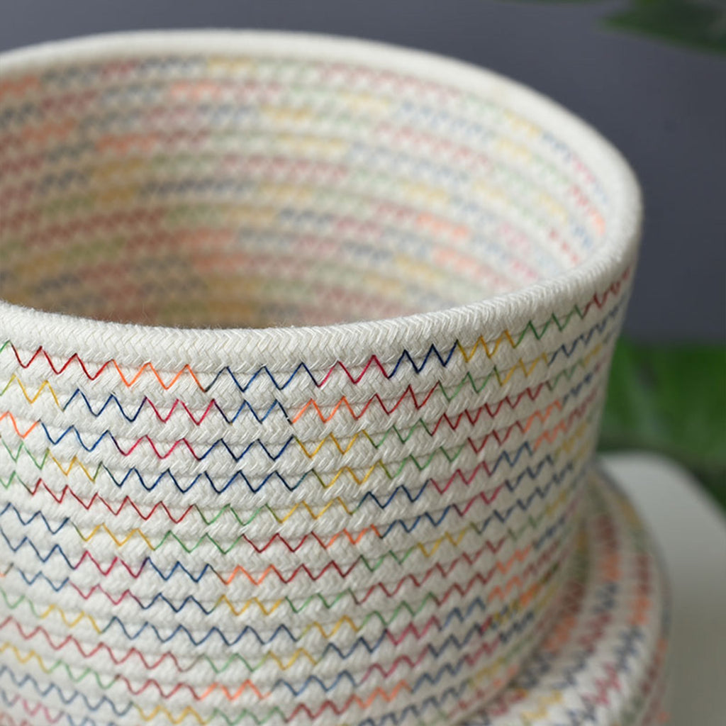 Storage Basket Soft Cotton Basket Cute Decorative Multifunction Basket for Bedroom Office Living Room