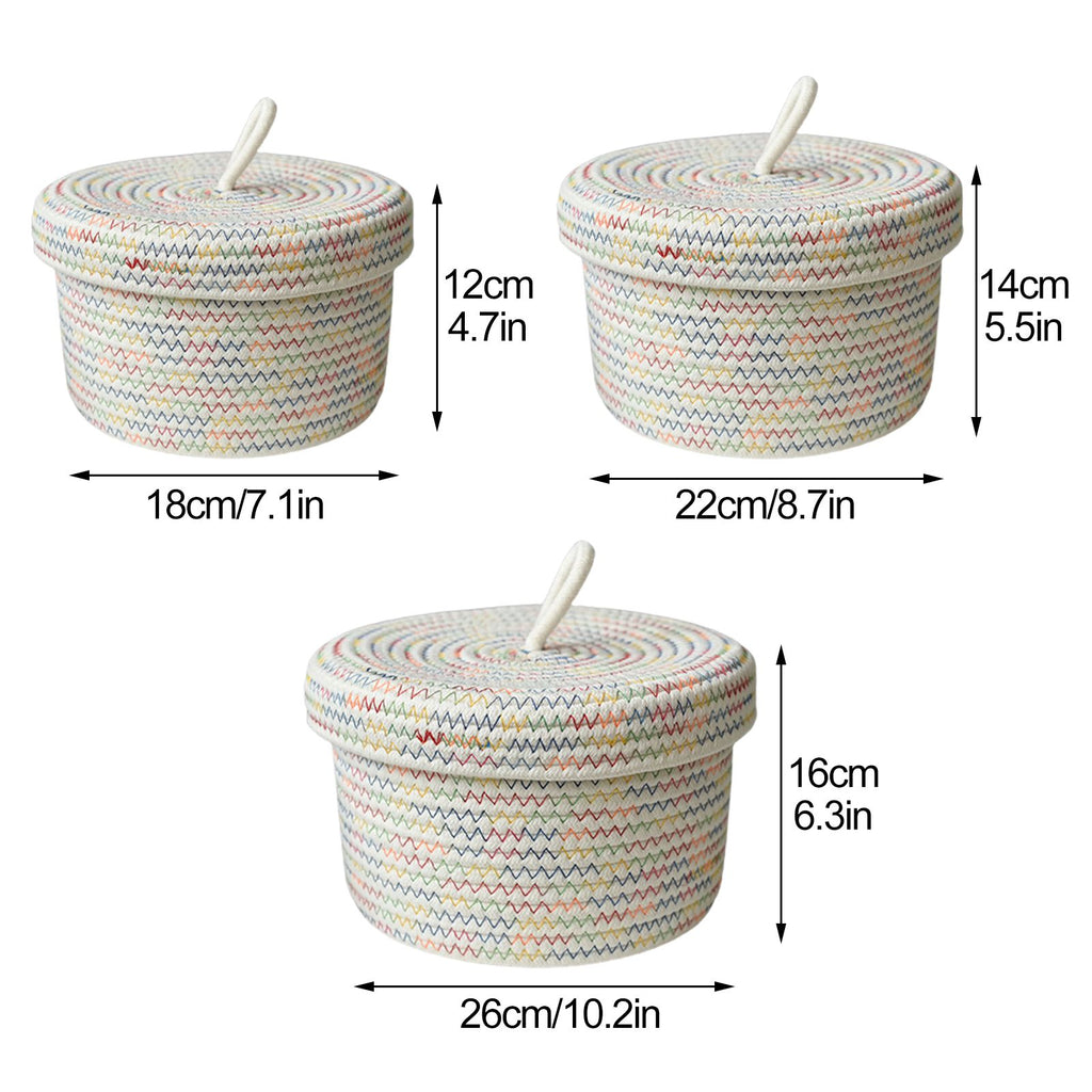 Storage Basket Soft Cotton Basket Cute Decorative Multifunction Basket for Bedroom Office Living Room
