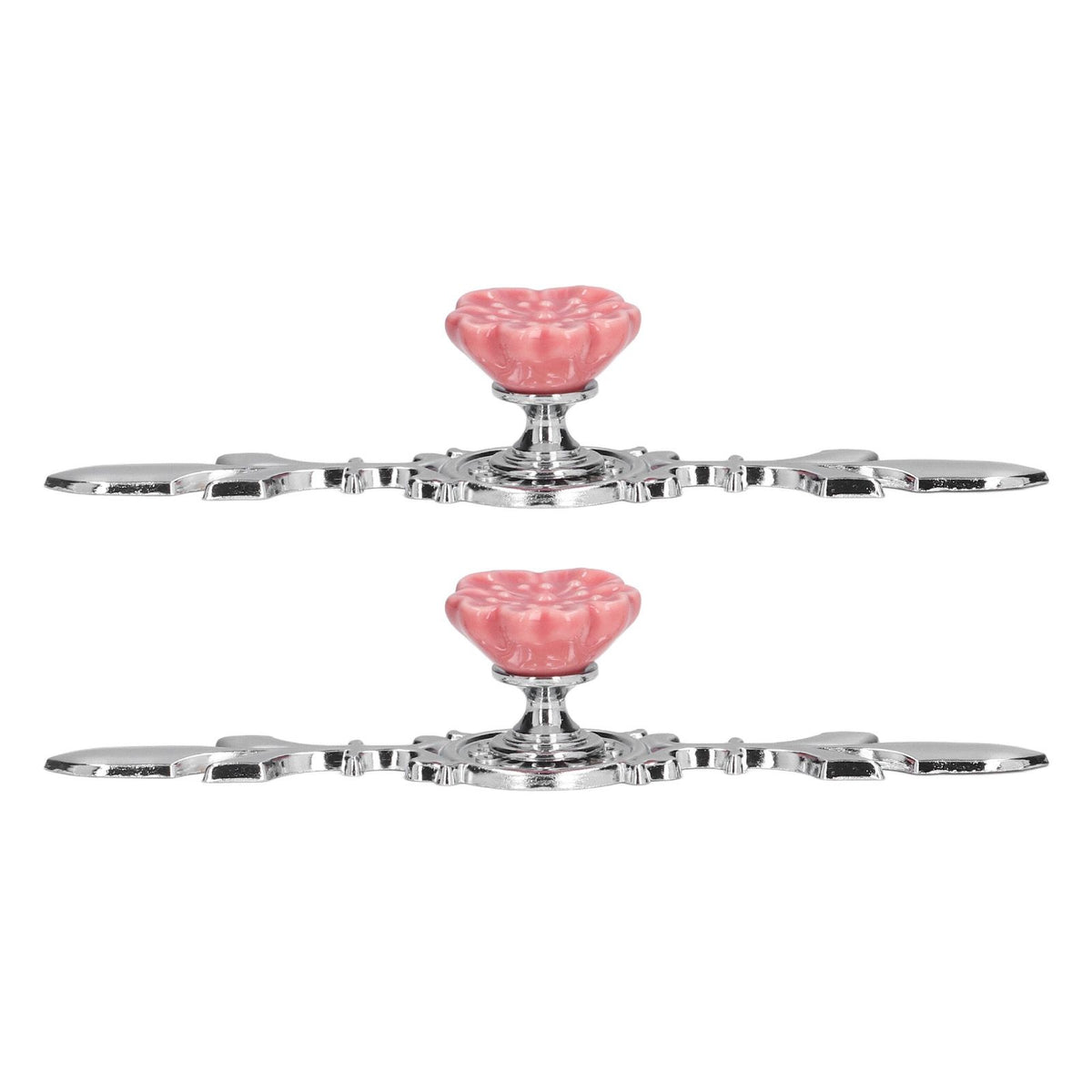 2 Set Drawer Knobs Pull Handles Ceramics Cabinet Decorative Knobs with Plate for Kitchen Bathroom Office Decoration1088D Magnolia