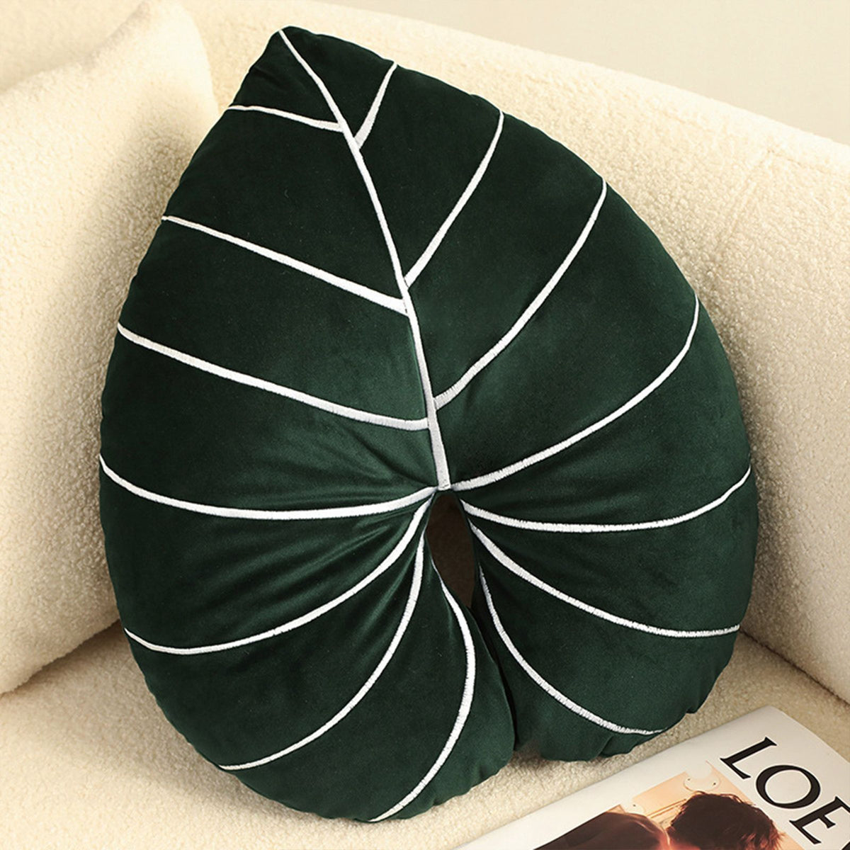 Turtle Back Bamboo Sofa Pillow Cushion Leaf Shaped Throw Pillow