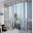 Embroidered Roman Sheer Curtain Classical Floral Window Screen Elegant Embroidered Roman Shade for Bedroom Balcony 1.5m/59.1in Height
