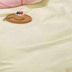 Solid Color Sheet Quilt Cover Pillow Cover Warm Breathable Washed Cotton Bed Sheet Set Creamy Pink 1.5m Four Piece Set