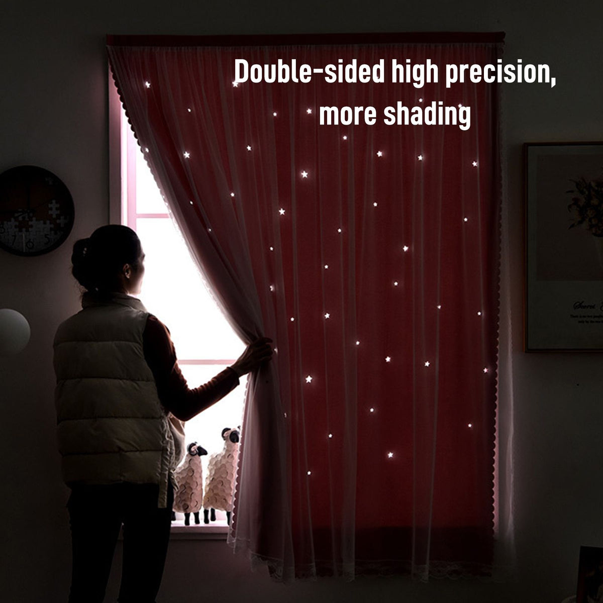 1x1.5m Self Adhesive Portable Blackout Curtains Easy to Install Bedroom Window