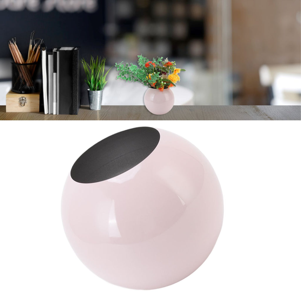 Round Vase Nordic Style Modern Stainless Steel Small Flower Vase Ornament Living Room Office Table Decoration Pink