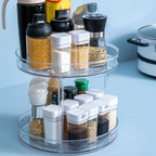 Transparent Kitchen Turntable Spice Organizer Rotatable Pantry Food Storage Container for Kitchen Cabinets