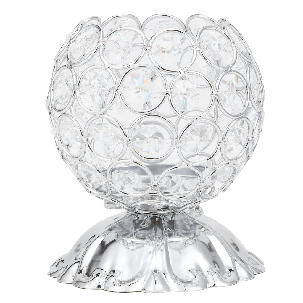 Crystal Candle Holder Electroplated Wrought Iron Candlestick Ornament Electronic Candle Stand