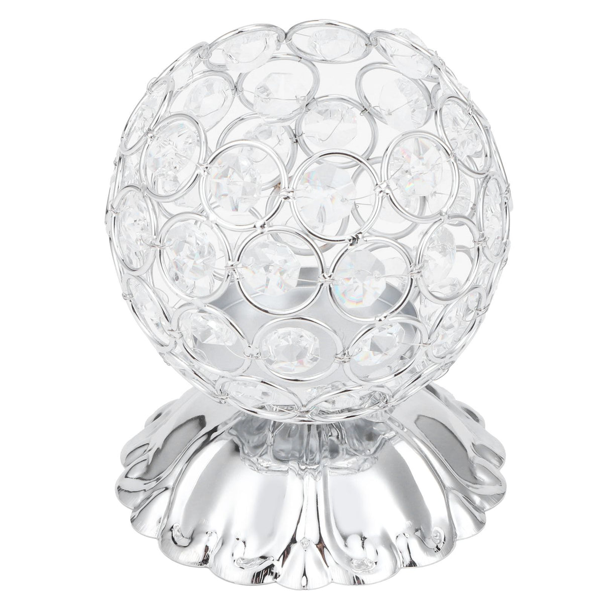 Crystal Candle Holder Electroplated Wrought Iron Candlestick Ornament Electronic Candle Stand