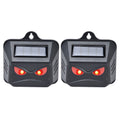 2pcs Animal Repeller Red LED Strobe Lights Waterproof Design Solar Automatic Charging ABS Housing Black Deterrent Tool