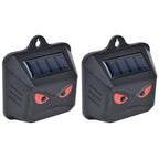 2pcs Animal Repeller Red LED Strobe Lights Waterproof Design Solar Automatic Charging ABS Housing Black Deterrent Tool