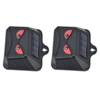 2pcs Animal Repeller Red LED Strobe Lights Waterproof Design Solar Automatic Charging ABS Housing Black Deterrent Tool