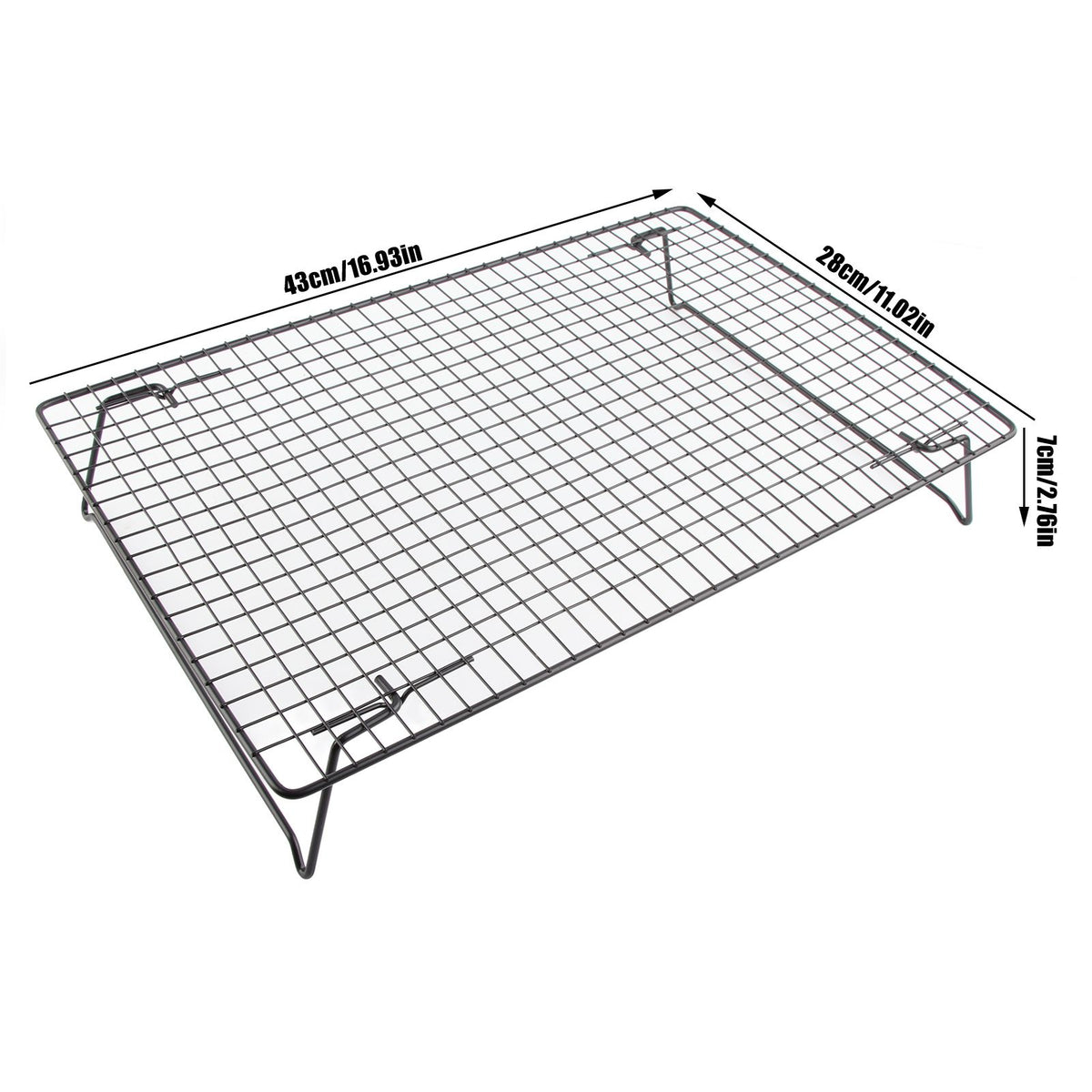 Cooling Rack Iron Bread Cookie Cake Cooling Net Oven Accessories for Dessert Coffee Shop Bakery Black