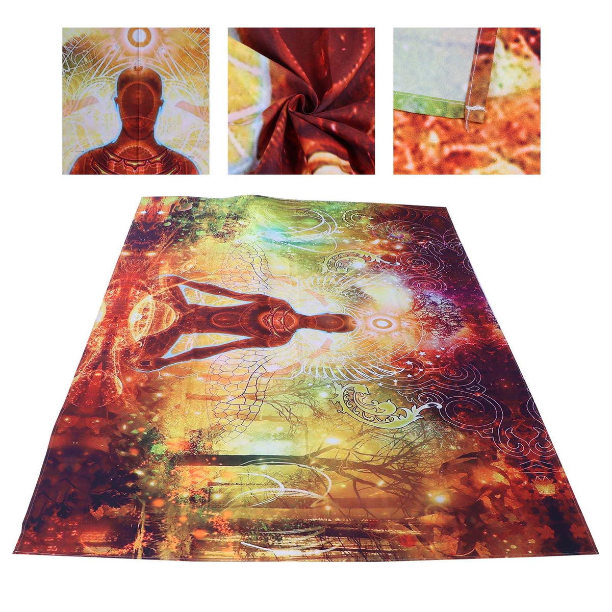 Forest Yoga Background Pattern Tapestry Wall Hanging Wall Blanket for Home Decor150x150cm