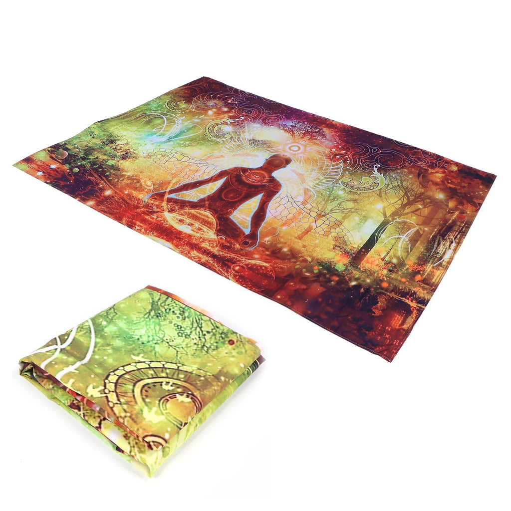 Forest Yoga Background Pattern Tapestry Wall Hanging Wall Blanket for Home Decor150x150cm