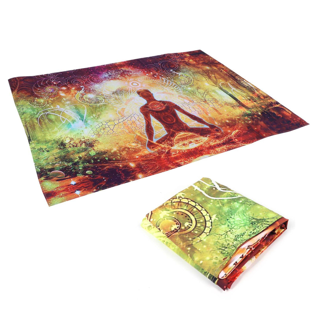 Forest Yoga Background Pattern Tapestry Wall Hanging Wall Blanket for Home Decor150x150cm