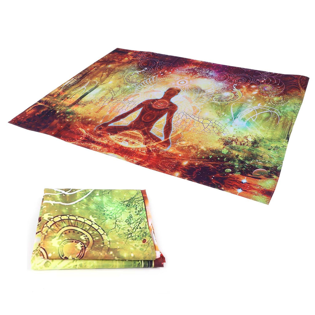 Forest Yoga Background Pattern Tapestry Wall Hanging Wall Blanket for Home Decor150x150cm