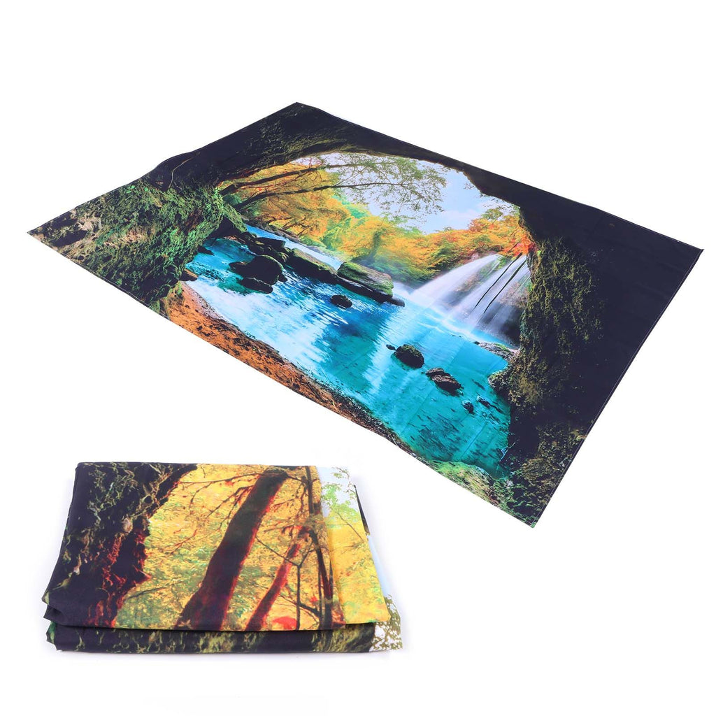 Cave River Landscape Pattern Tapestry Wall Hanging Wall Blanket for Bedroom Decor150x150cm