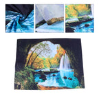 Cave River Landscape Pattern Tapestry Wall Hanging Wall Blanket for Bedroom Decor150x150cm