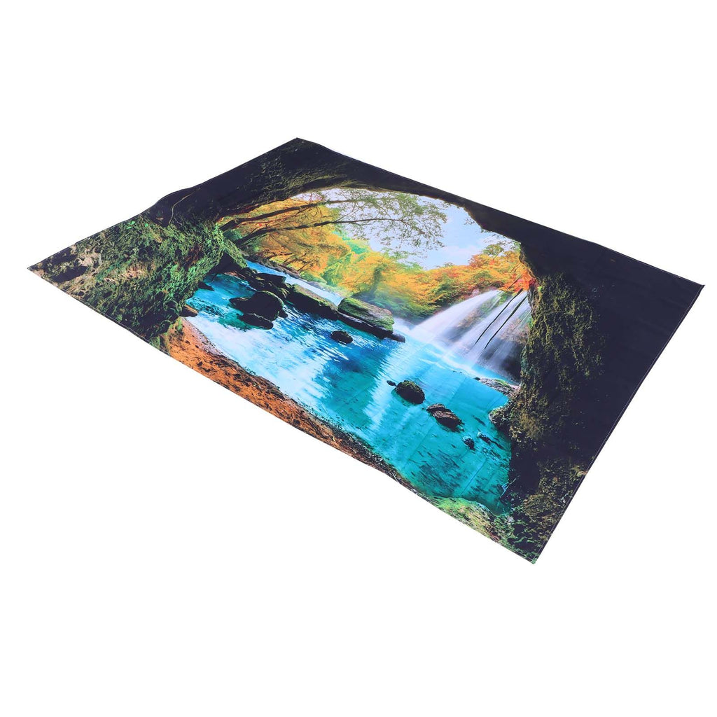 Cave River Landscape Pattern Tapestry Wall Hanging Wall Blanket for Bedroom Decor150x150cm