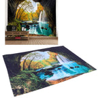 Cave River Landscape Pattern Tapestry Wall Hanging Wall Blanket for Bedroom Decor150x150cm
