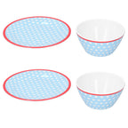 4Pcs/Set Salad Fruit Plate Dish Bowl Set Dinnerware Tableware for Home Restaurant Supplies