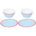 4Pcs/Set Salad Fruit Plate Dish Bowl Set Dinnerware Tableware for Home Restaurant Supplies