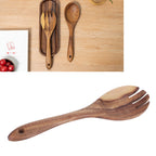 Teak Wood Tableware Food Grade Wooden Kitchen Restaurant Dining Tableware for SaladFork